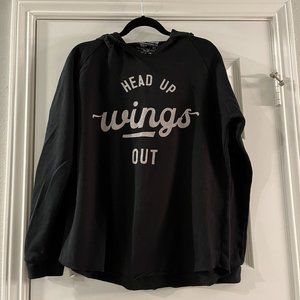 ❤️ Love Monday women's black hoodie with Heads Up, Wings Out graphic ❤️